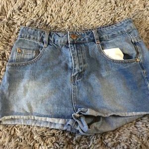 High rise jean shorts